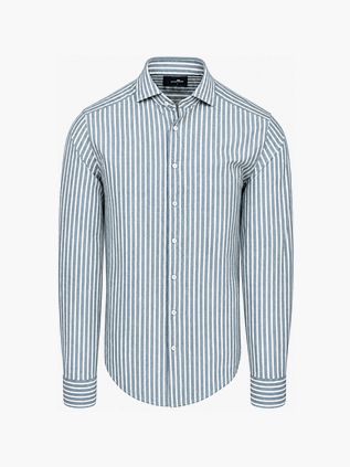 Koszula Vanguard Elevated Knit w paski – niebieska