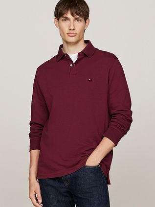 Tommy Hilfiger Longsleeve Polo Bordeaux Rood