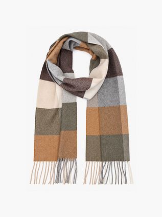 Profuomo Schal Lammwolle Karomuster Multicolour