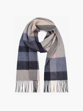 Profuomo Sciarpa Lana d’agnello Quadri Blu Beige