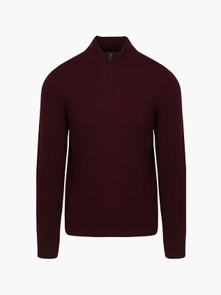 Steppin' Out Sweter Half Zip Bordeaux
