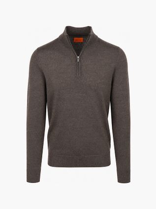 Suitable Merino Half Zip Sweater Marron