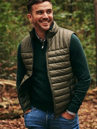 Suitable Merino Halv Zip Trøje Mørkegrøn