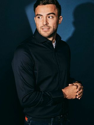 Suitable Satin Shirt Navy