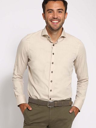 Suitable Skjorte Twill Beige