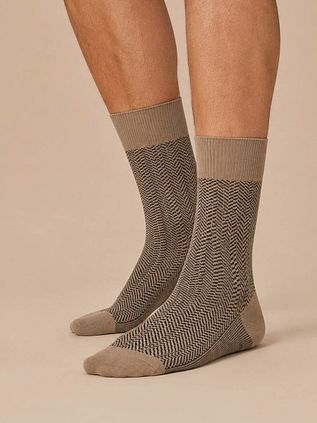 Falke Airport Herringstripe Strumpa Beige