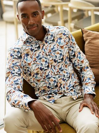 R2 Skjorte Med Multifarvet Print