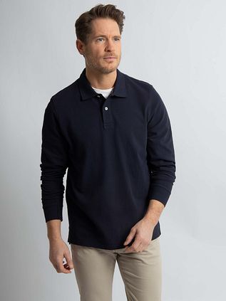 Steppin' Out Longsleeve Polo Piqué Classic Navy