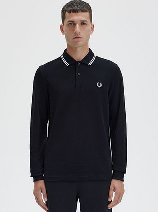 Fred Perry Långärmad Pikétröja Svart