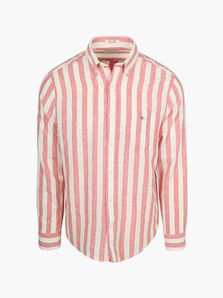 Gant Cotton Linen Overhemd Streep Roze