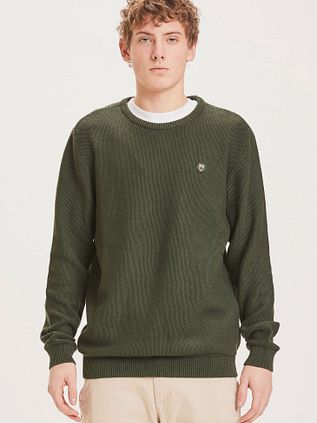 KnowledgeCotton Apparel Trøje Field Mørkegrøn