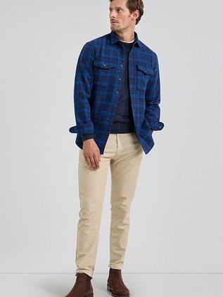 McGregor Overshirt w kratę tartan, granatowy