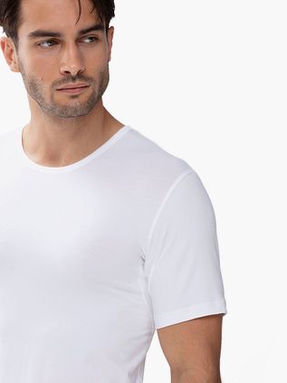 Camiseta Mey de algodón Dry Cotton con cuello redondo en blanco