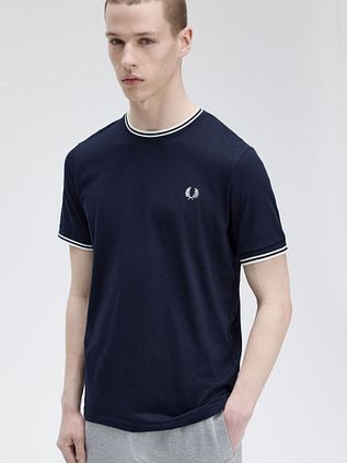 Fred Perry M1588 Twin Tipped T-shirt Mörkblå