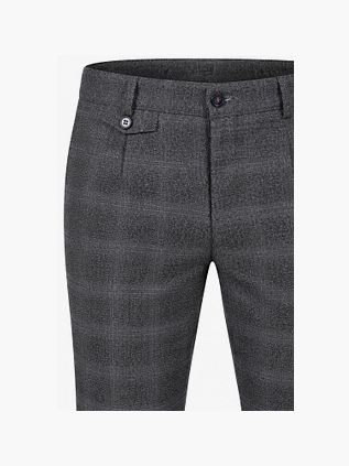 Suitable Chino Pico Pleat Check Gris