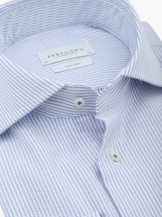 Profuomo Hemd Streifen Hellblau