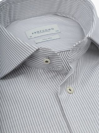 Profuomo Twill Hemd Streifen Grün