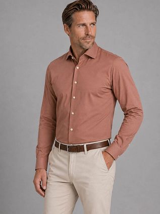 Profuomo Japanese Knitted Hemd Red Clay