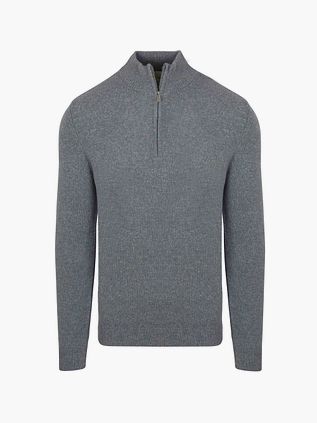 Profuomo Halv Lynlås Pullover Uld Blend Blå