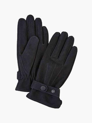 Profuomo Handsker af Uld i Sort Læder