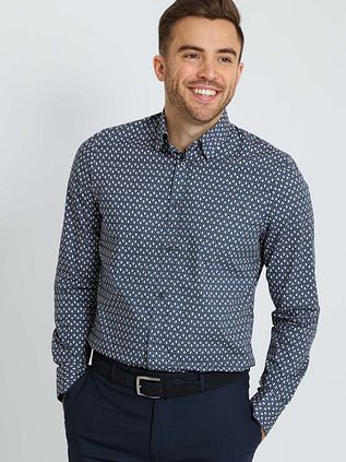 Smukt Skjorte med Navy Tryk