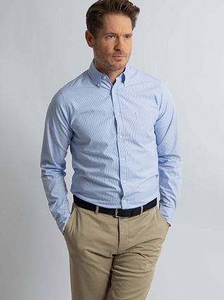 Steppin' Out Skjorte Stribet Lysblå