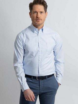 Steppin' Out Skjorte Twill Lyseblå