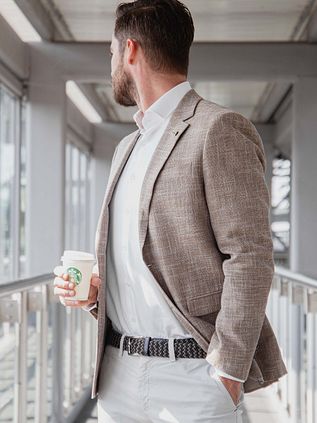 Suitable Braided Belt Navy Taupe