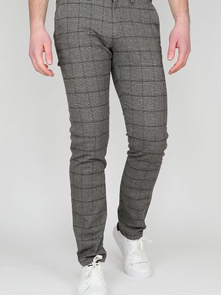 Suitable Chino Locke w kratę szare