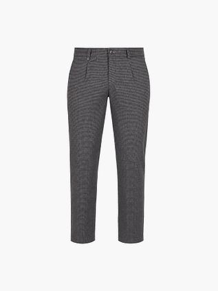 Suitable Chino Pico Pleat Pepita Navy Marron