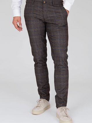 Suitable chino Pico-tartan bruin