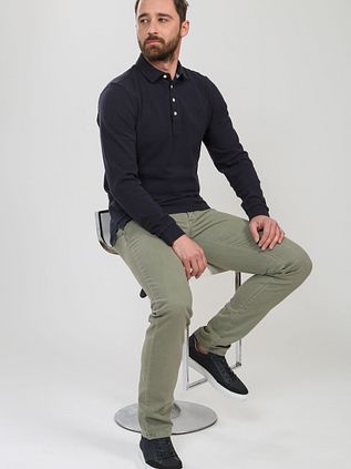 Suitable Chino Sartre Oxford Olive Olivgrün