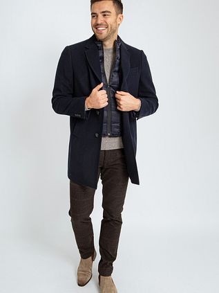 Suitable Coat Wolle Twill Navy