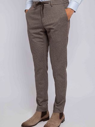 Suitable Das Pantalon Pied de Poule Marron