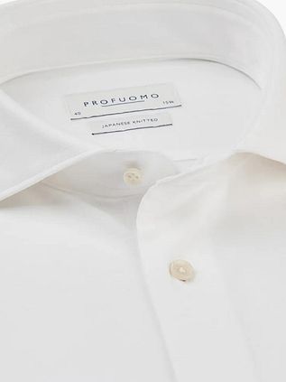 Profuomo Skjorta Japanese Knitted Vit