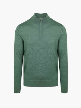 Suitable Merino Half Zip Trøje Mid Grøn