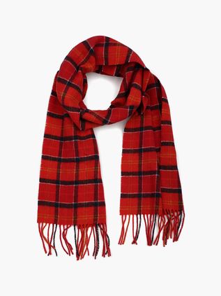 Barbour Tørklæde Rød Tartan Lammeuld