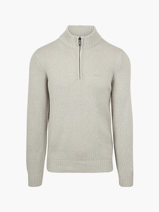 NZA Halvzip Trøje i uldblanding Adan Greige