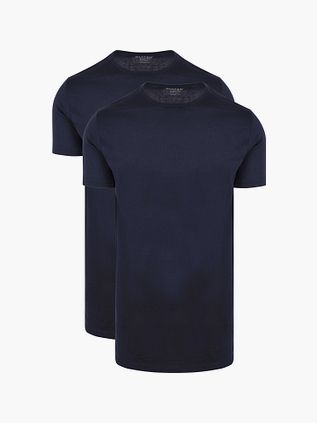 Slater 2er-Pack T-shirt Basic Extra Lang Rundhals Weiß