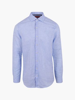 Suitable Hemd Leinen Hellblau