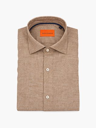 Suitable Overhemd Melange Camel