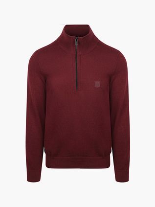 Sweter BOSS Kanobix z półgolfem, bordowy