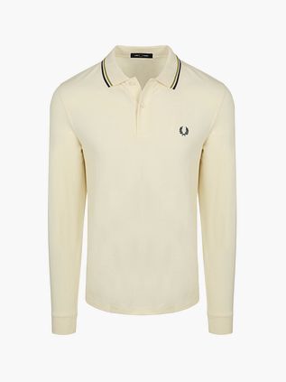 Fred Perry Langarm-Poloshirt Ecru 46A