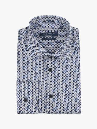 Ledub Skjorte med Blåt Tryk