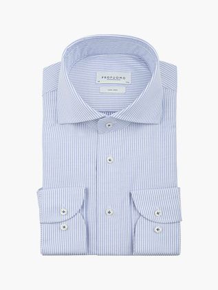 Profuomo Hemd Streep Lichtblauw