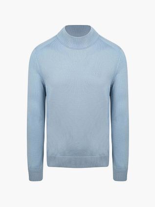 BOSS Pull Turtleneck Avac Wool Blend Bleu Clair