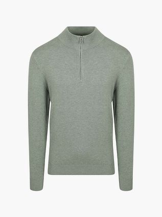 Profuomo Halv Zip Pullover Luxury Basic Grøn