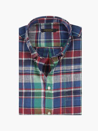 Camisa de lino a cuadros multicolor Steppin' Out