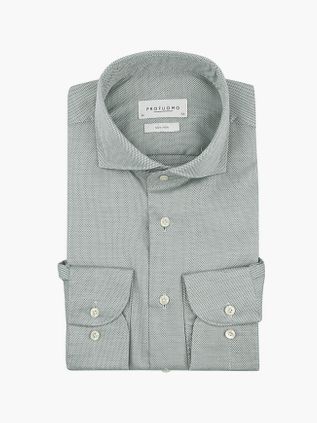 Profuomo Basketweave Skjorte Grøn