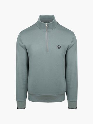 Sweter Fred Perry z półzamkiem, niebiesko-zielony